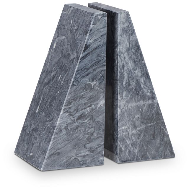 Ludo Black Marble Bookends