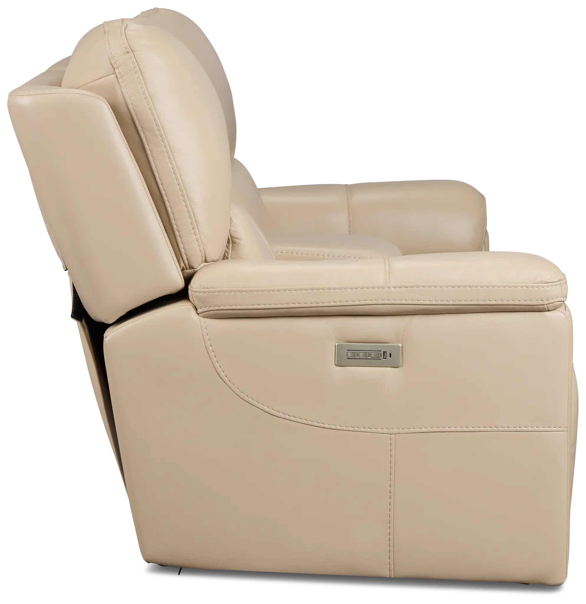 Fallon Beige Lthr/vinyl Power Reclining Console Loveseat W/ Massage Fallon Beige Lthr/vinyl Power Reclining Console Loveseat W/ Massage