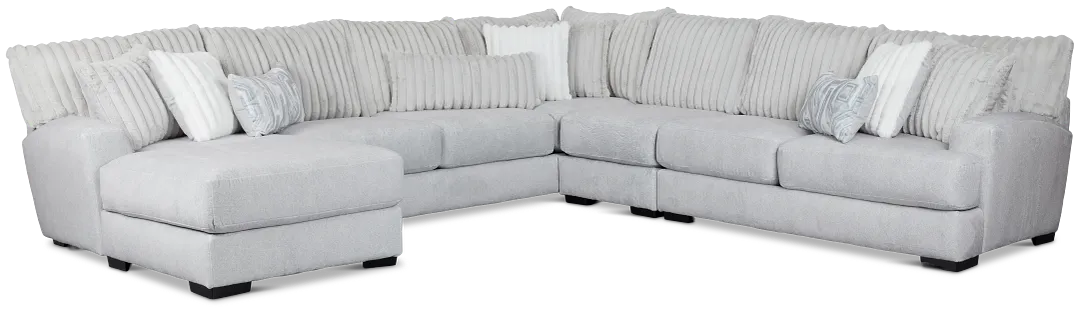 Kylie Light Gray Fabric Large Left Chaise Sectional
