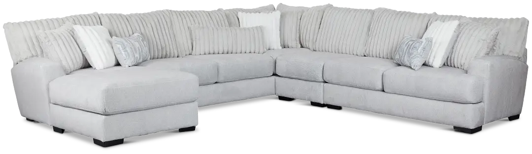 Kylie Light Gray Fabric Large Left Chaise Sectional Kylie Light Gray Fabric Large Left Chaise Sectional