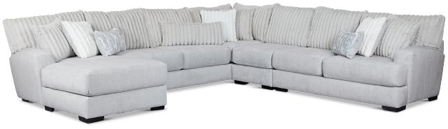 Kylie Light Gray Fabric Large Left Chaise Sectional