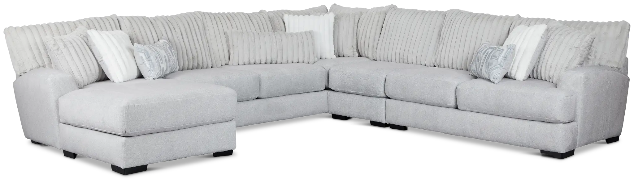 Kylie Light Gray Fabric Large Left Chaise Sectional Kylie Light Gray Fabric Large Left Chaise Sectional