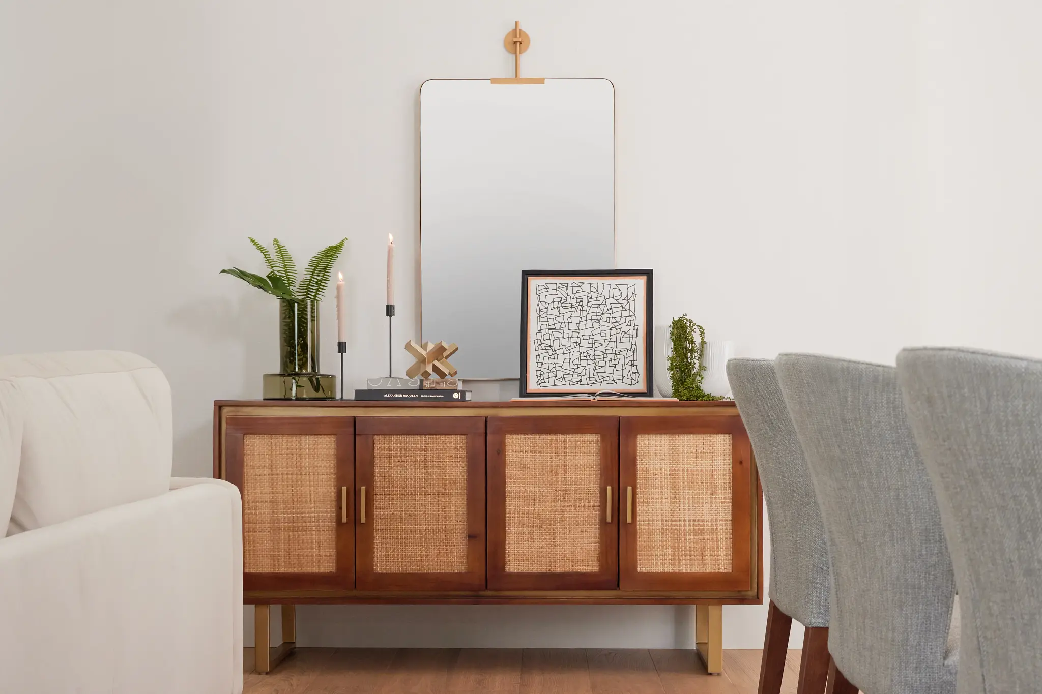 Briar Mid Tone Four-door Cabinet Briar Mid Tone Four-door Cabinet