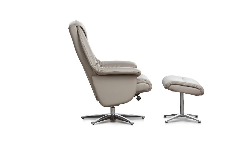 Jones Gray Micro Recliner & Ottoman