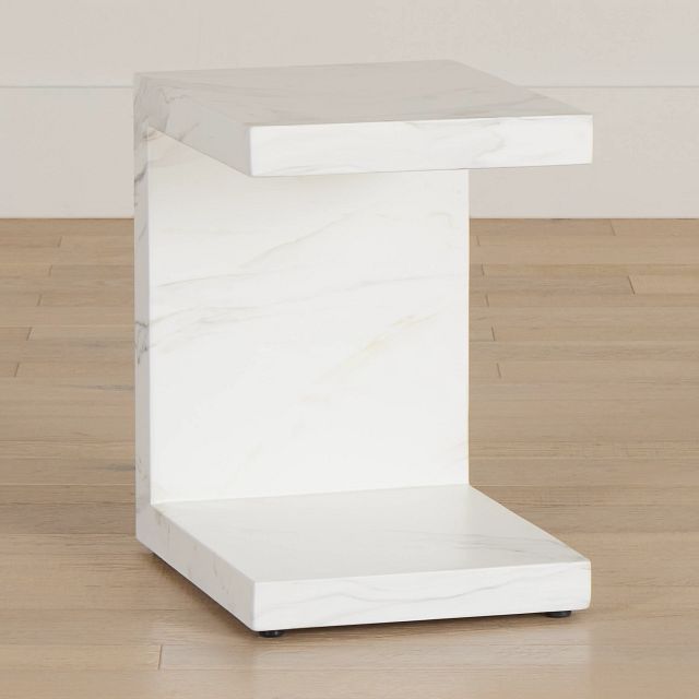 Merrick White C-side Table