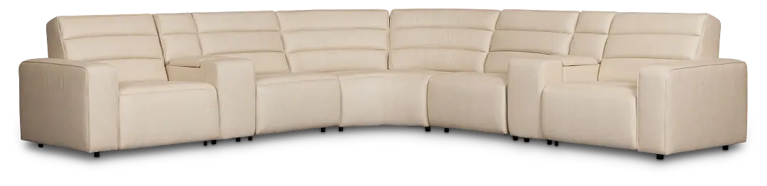 Sawyer Ivory Micro Large Dual Power Reclining Two-arm Sectional Sawyer Ivory Micro Large Dual Power Reclining Two-arm Sectional