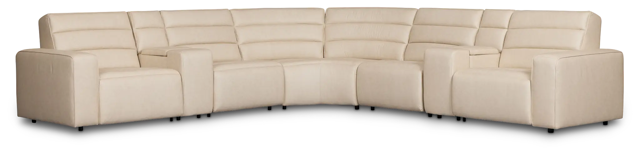 Sawyer Ivory Micro Large Dual Power Reclining Two-arm Sectional Sawyer Ivory Micro Large Dual Power Reclining Two-arm Sectional