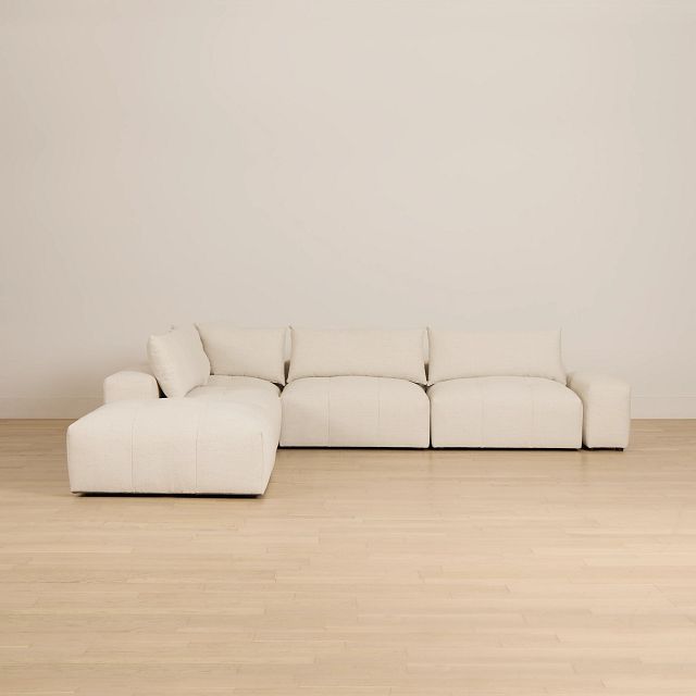 Remi Light Beige Fabric 6-piece Bumper Sectional