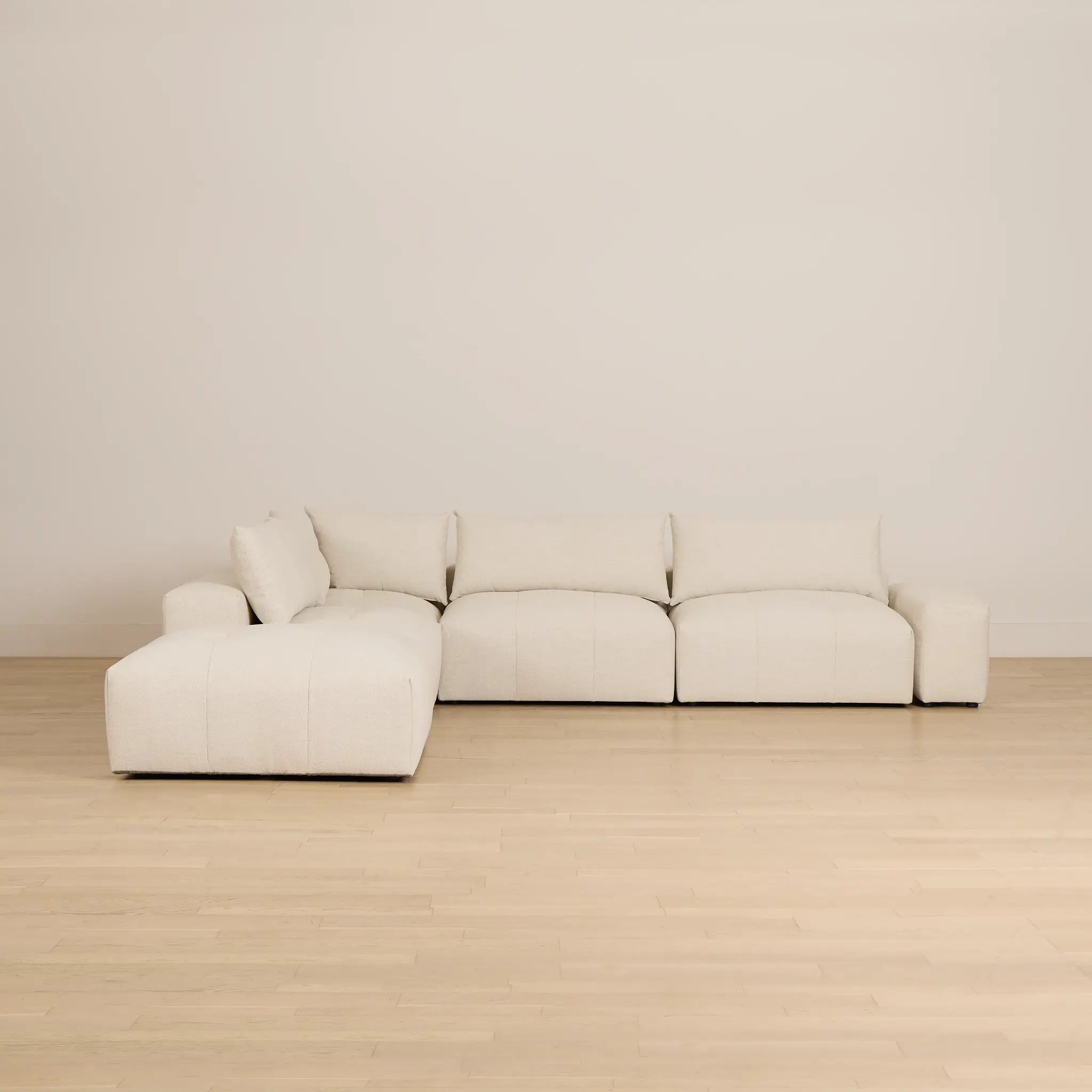 Remi Light Beige Fabric 6-piece Bumper Sectional Remi Light Beige Fabric 6-piece Bumper Sectional