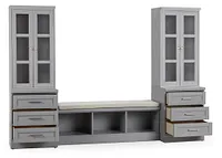 Newport Gray 106" Drawer Entryway