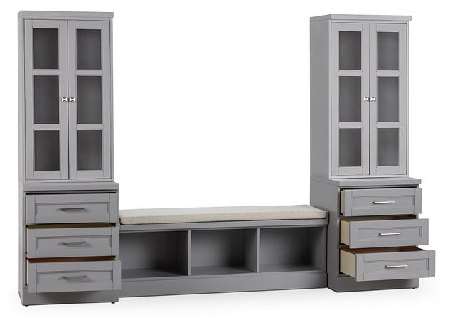 Newport Gray 106" Drawer Entryway