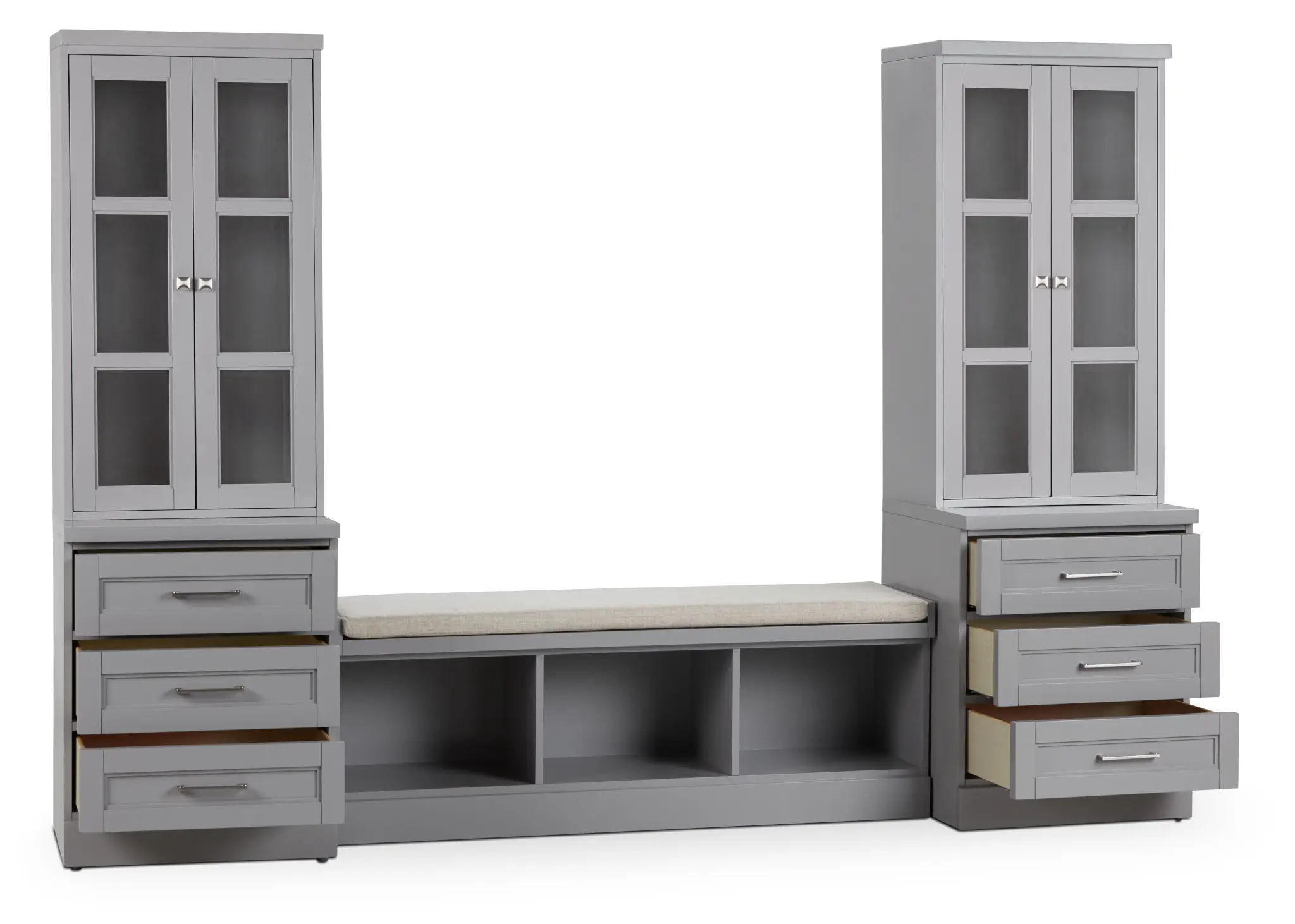 Newport Gray 106" Drawer Entryway Newport Gray 106" Drawer Entryway