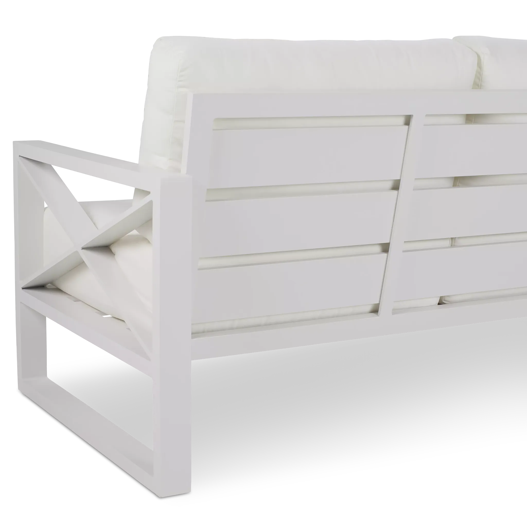 Linear White Aluminum Sofa