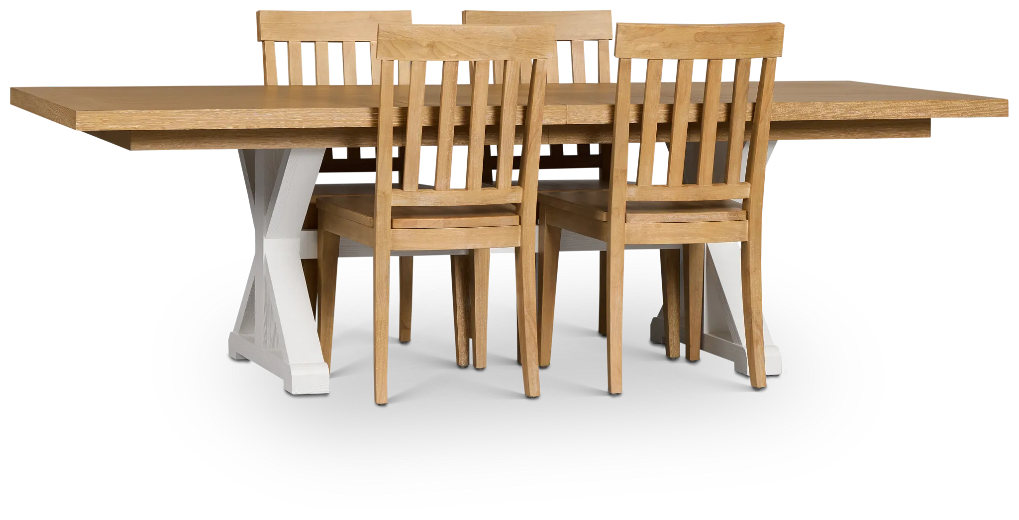 Nantucket Two-tone Rect Table & 4 Wood Chairs