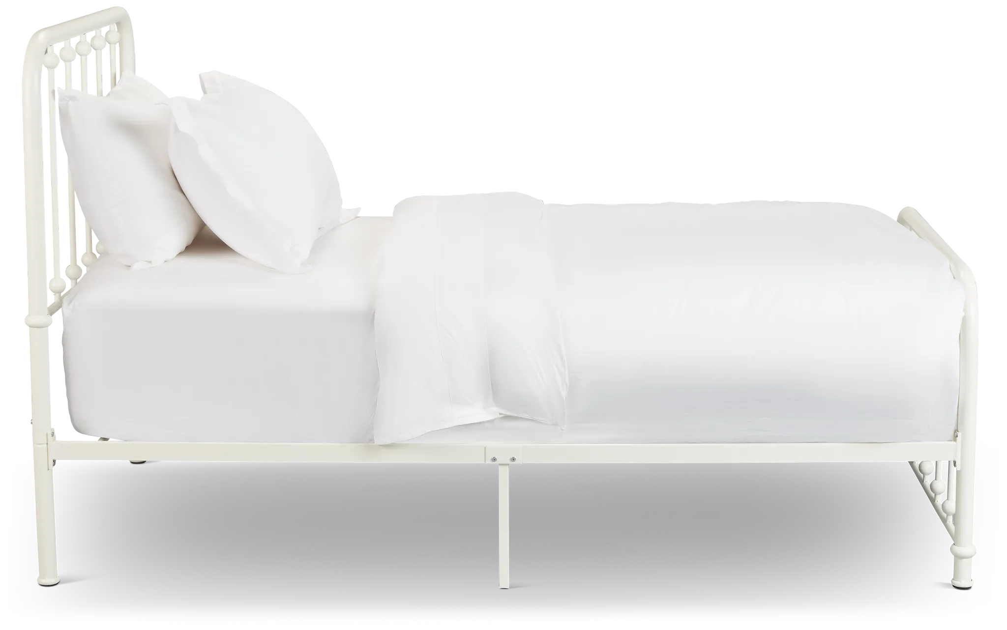 Rory White Metal Panel Bed