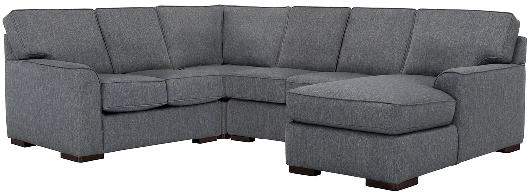 Austin Blue Fabric Medium Right Chaise Sectional