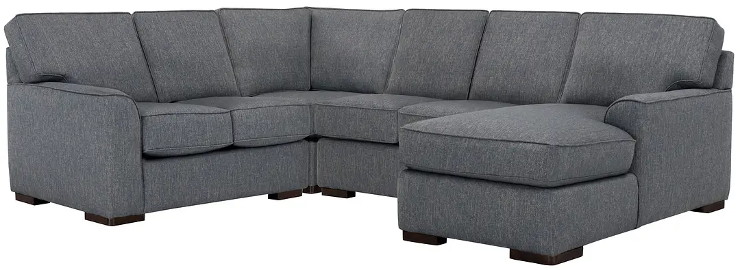 Austin Blue Fabric Medium Right Chaise Sectional Austin Blue Fabric Medium Right Chaise Sectional