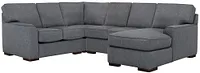 Austin Blue Fabric Medium Right Chaise Sectional