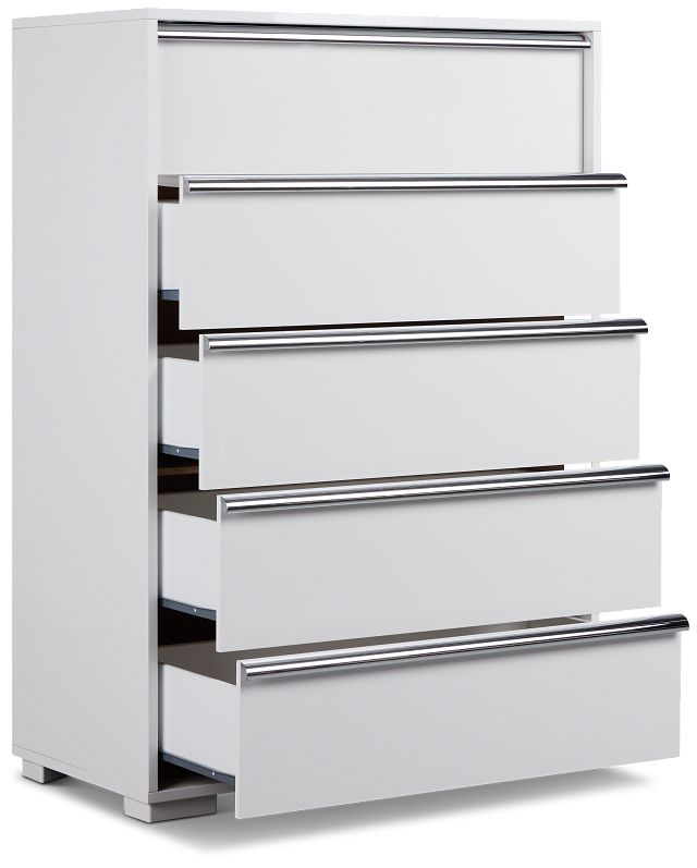 Doral White 5-drawer Chest