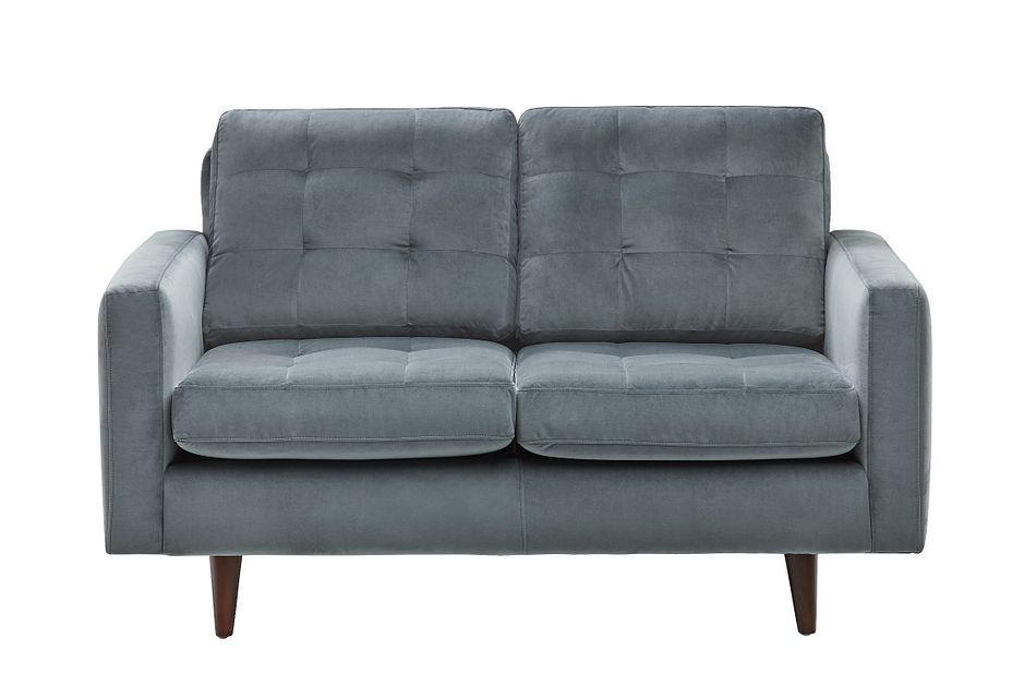 Mila Gray Velvet Loveseat Living Room Loveseats City Furniture
