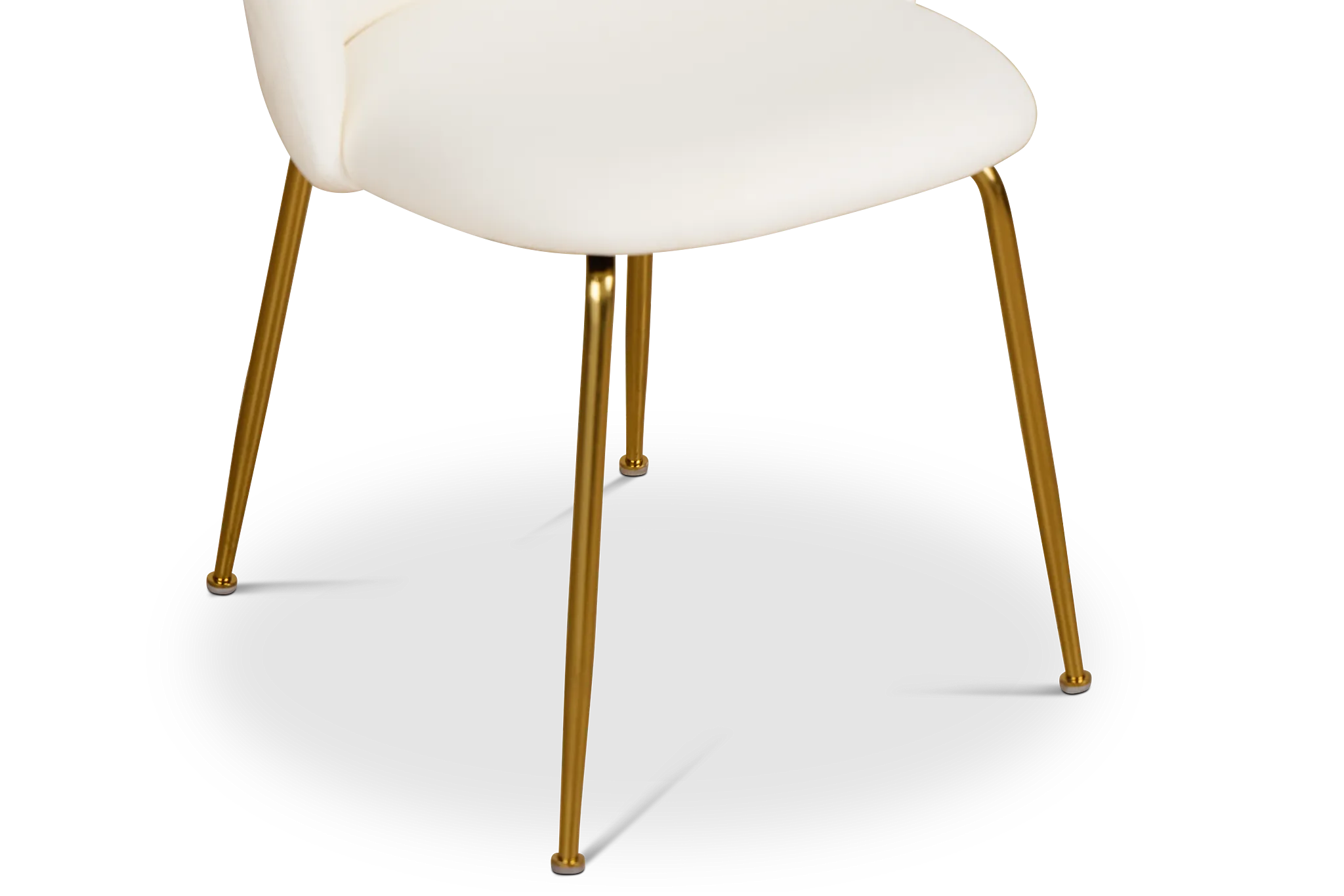 Capri White Micro Upholstered Side Chair W/ Gold Legs