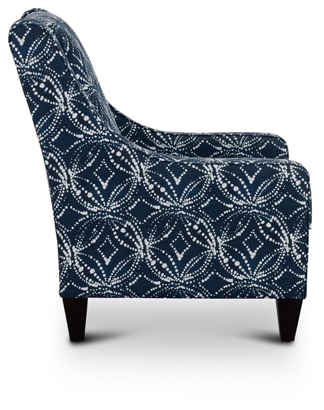 Gerardo Dark Blue Fabric Accent Chair (2)