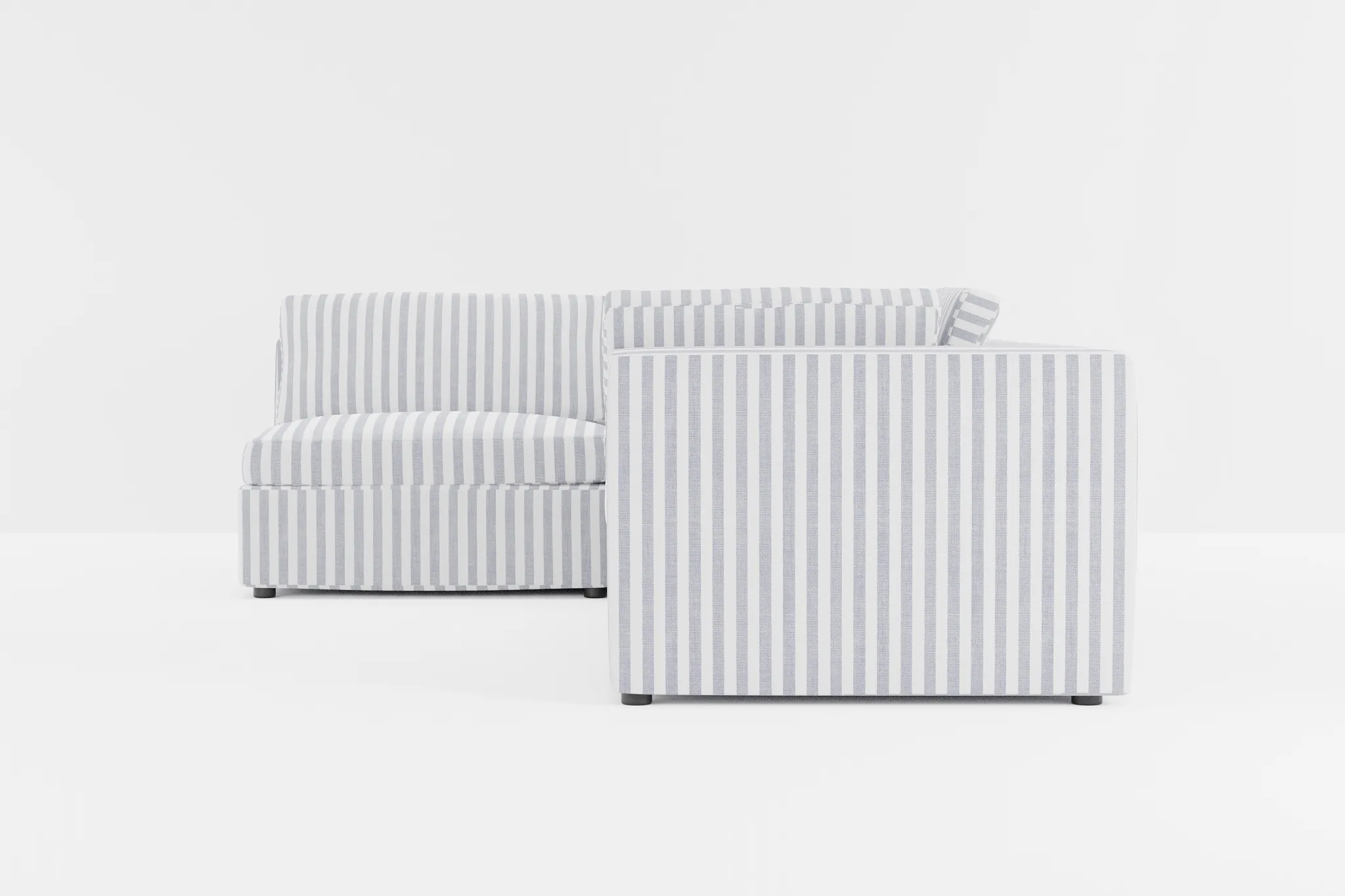 Destin Sea Lane Dark Blue Fabric 4-piece Modular Sectional