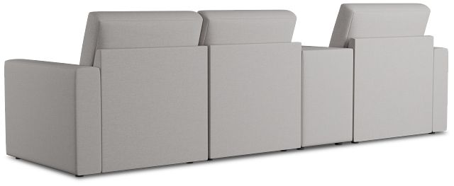 Citymod Light Gray Fabric Small Left Chaise Sectional With Storage Console