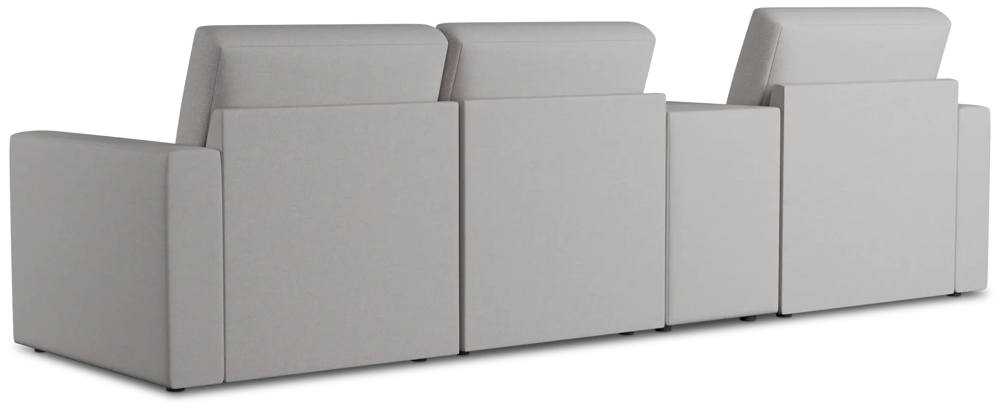 Citymod Light Gray Fabric Small Left Chaise Sectional With Storage Console Citymod Light Gray Fabric Small Left Chaise Sectional With Storage Console