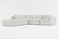 Destin Sea Lane Dark Gray Fabric 5pc Bumper Sectional