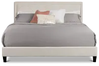 Collin Beige Velvet Platform Bed