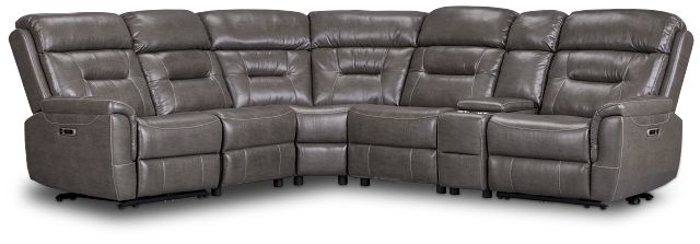 Toby2 Dark Taupe Micro Medium Dual Power 2-arm Reclining Sectional