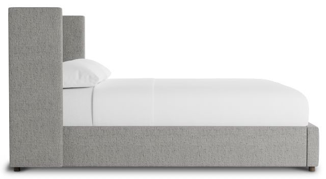 Captiva Linen Gray 48" Upholstered Shelter Bed