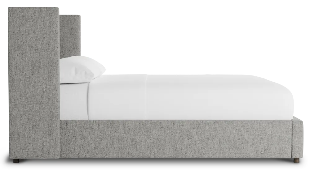 Captiva Linen Gray 48" Upholstered Shelter Bed
