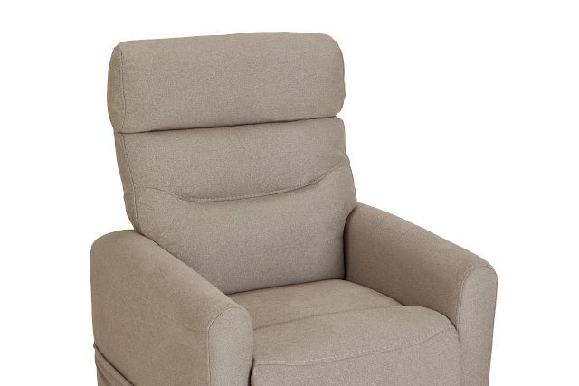 Canton Beige Fabric Power Lift Recliner