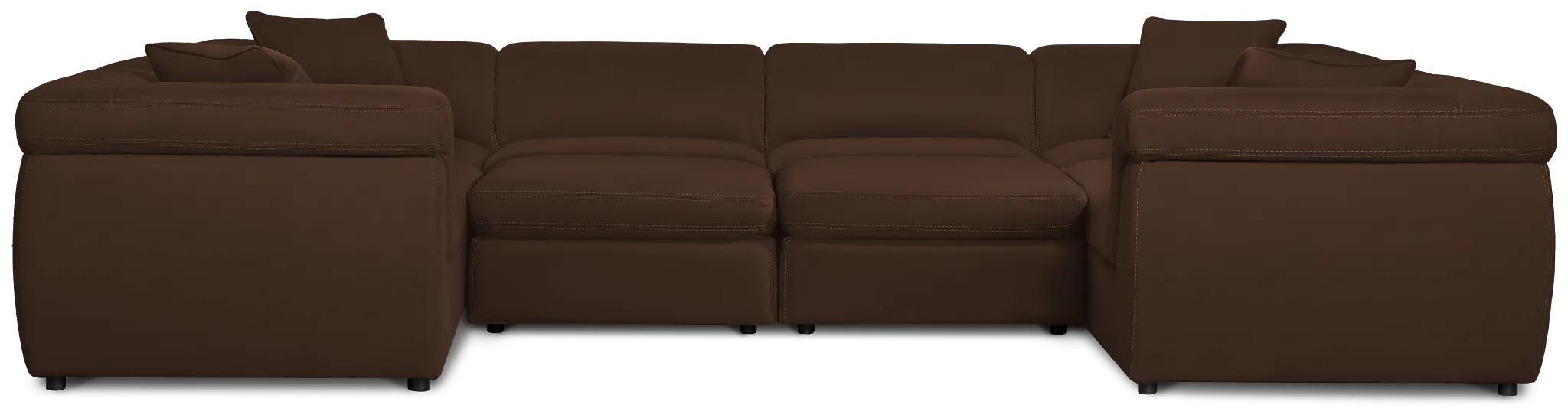 Aria Dark Brown Micro Immersive 10-piece Pit Sectional W/2 Speakers