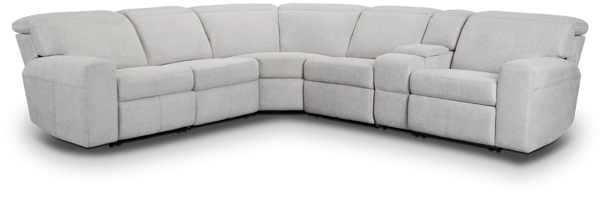 Callum Light Gray Fabric Medium Dual Manual 2-arm Sectional Callum Light Gray Fabric Medium Dual Manual 2-arm Sectional