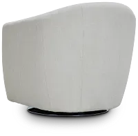 Blakely White Fabric Swivel Chair