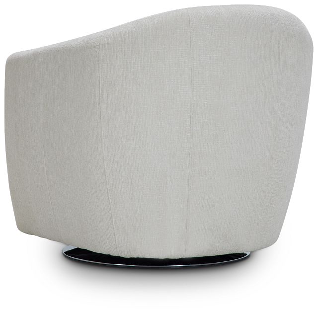 Blakely White Fabric Swivel Chair