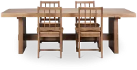 Provo Mid Tone Trestle Table & 4 Woven Chairs