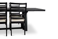 Williamsburg Black Extension Rectangular Table & 4 Upholstered Chairs