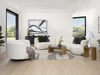 Presley White Fabric 3-piece Modular Sectional