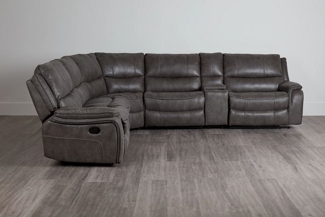 Dober Dark Gray Micro Medium Dual Manual 2-arm Sectional