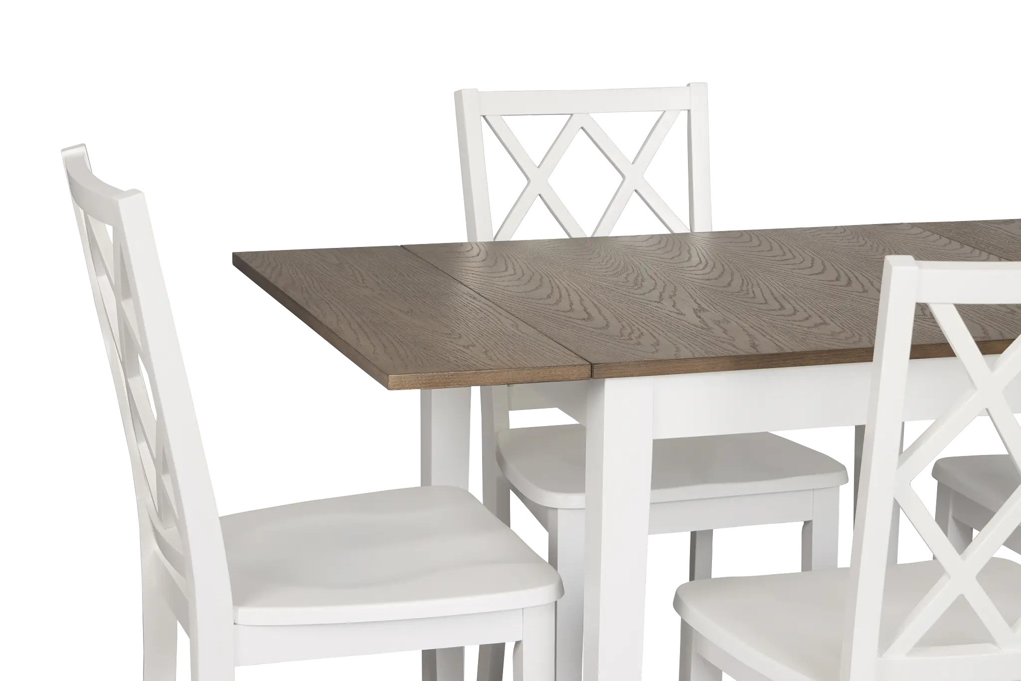 Edgartown Two-tone Rect Table & 4 White Wood Chairs Edgartown Two-tone Rect Table & 4 White Wood Chairs