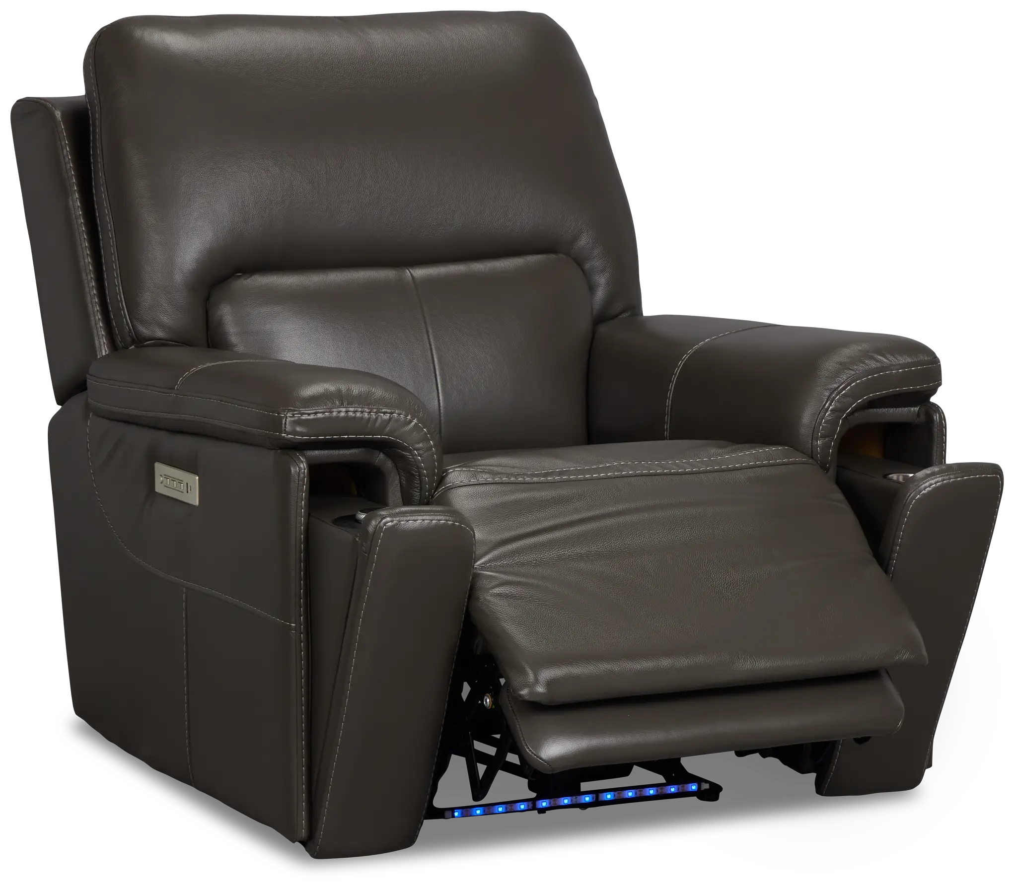 Fallon Dark Gray Leather/Vinyl Power Recliner Fallon Dark Gray Leather/Vinyl Power Recliner