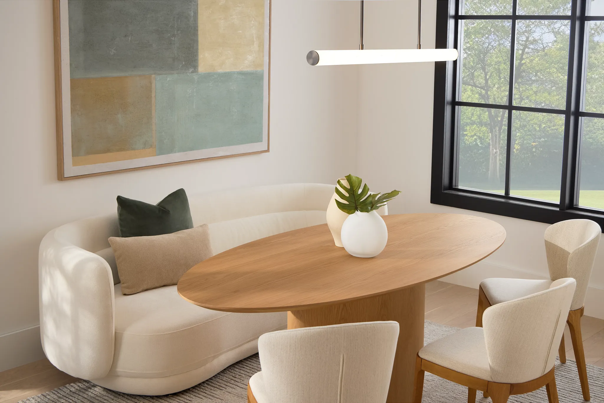 Nomad Light Tone 78" Oval Table