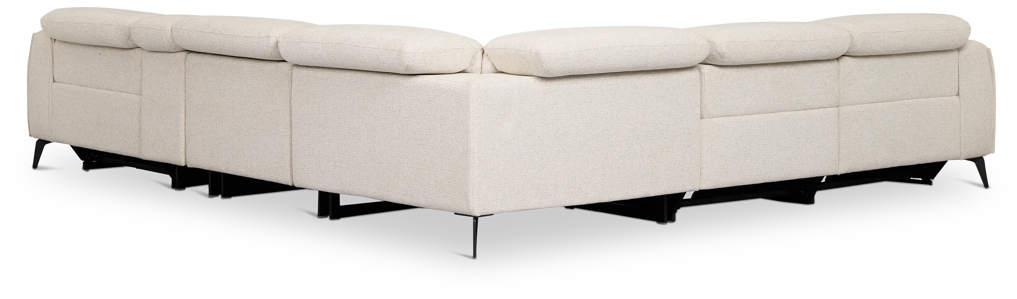 Reyna Light Beige Fabric Medium Triple Power 2-arm Sectional
