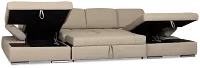 Eden Gray Micro Double Chaise Sleeper Storage Sectional