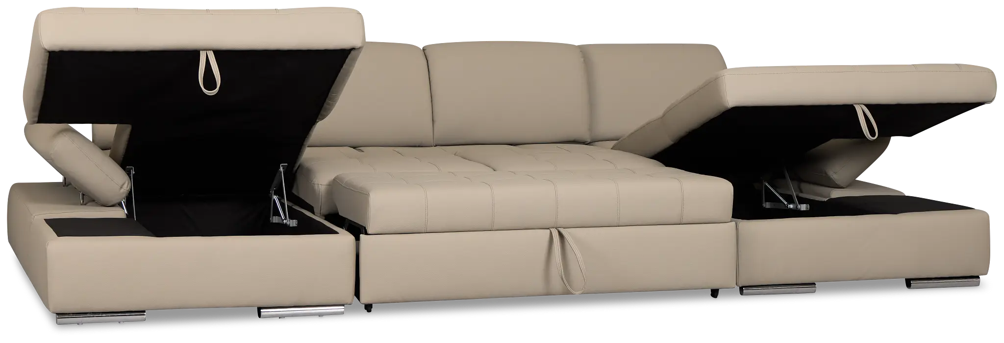 Eden Gray Micro Double Chaise Sleeper Storage Sectional Eden Gray Micro Double Chaise Sleeper Storage Sectional