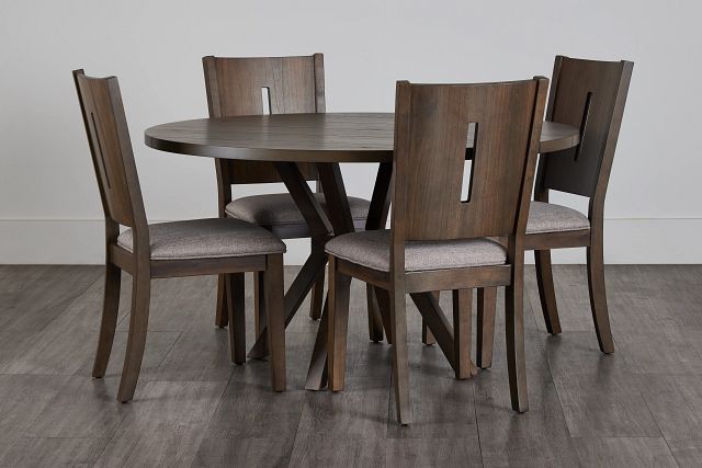 Sienna Gray Round Table & 4 Wood Chairs (0)